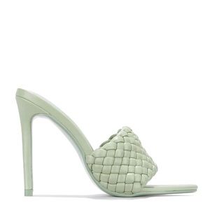 Braided Open Toe Mule Heels